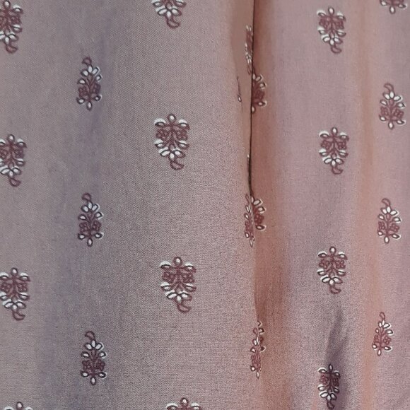 Garnet Hill Pink Floral Pima Cotton Long Sleeves Button Up Top Cottagecore Boho - Picture 2 of 9